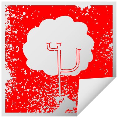 sıkıntılı Meydanı etiket ilginç sembolü ağaç soyma