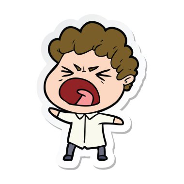 bir çizgi film öfkeli adam etiketi