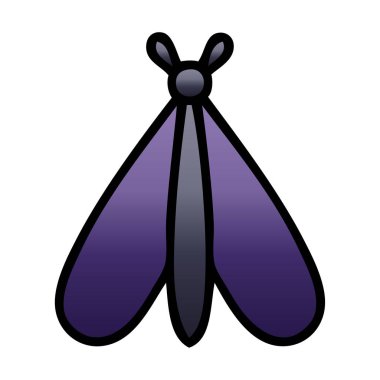 Degrade gölgeli karikatür güve hata