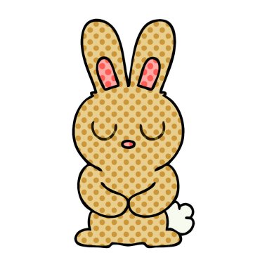 çizgi roman tarzı ilginç karikatür tavşan