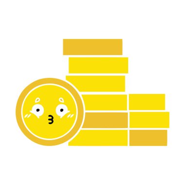 düz renk retro karikatür paralar