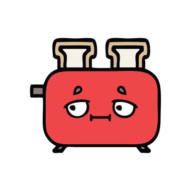sevimli çizgi bir ekmek kızartma makinesi
