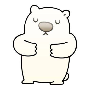 ilginç degrade gölgeli karikatür kutup ayısı