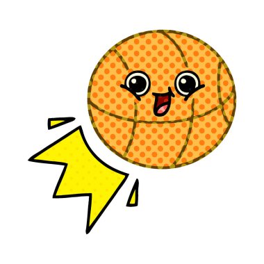 çizgi roman tarzı karikatür bir basketbol
