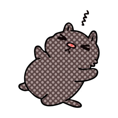 ilginç çizgi roman tarzı çizgi film kedi