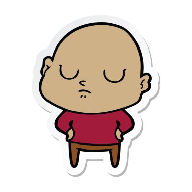 etiket bir karikatür kel adam