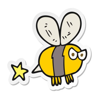 etiket bir karikatür kızgın arı