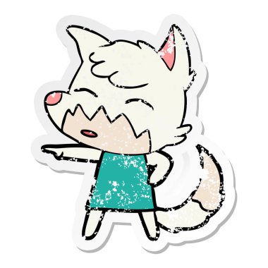 elbise işaret içinde bir karikatür Fox sıkıntılı etiket