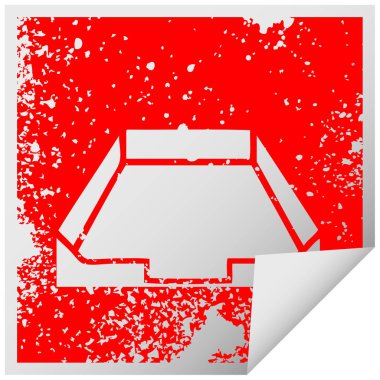 sıkıntılı kare içinde bir kutu etiket sembolü peeling