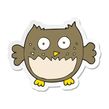 etiket bir karikatür baykuş