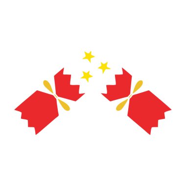 düz renk retro karikatür Noel fişeği