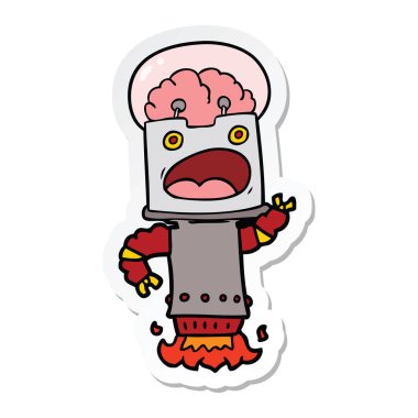bir çizgi film robot Sticker