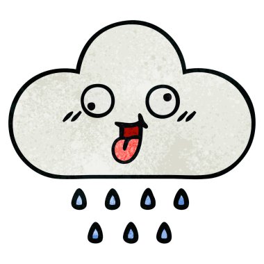 Retro grunge doku karikatür yağmur bulutu
