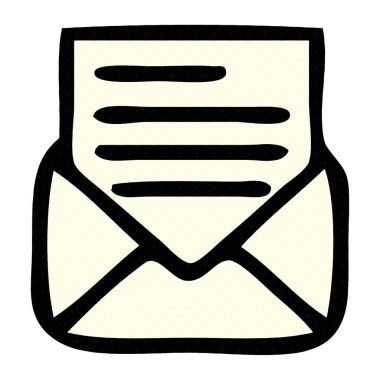 çizgi roman tarzı çizgi film mektup ve zarf