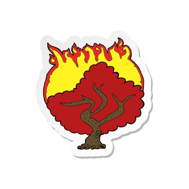 etiket ağaç yanan bir karikatür