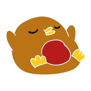 çizgi film sevimli kawaii kırmızı robin 