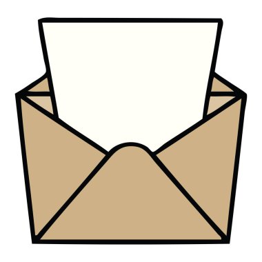 ilginç el karikatür Doları zarfın içinde çekilmiş.