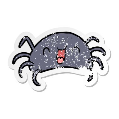 bir çizgi film örümcek sıkıntılı etiket