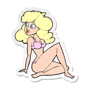 çizgi film seksi bir kadın iç çamaşırı çıkartma