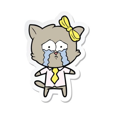 etiket bir karikatür kedi