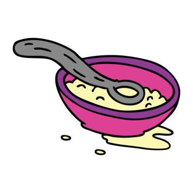 çizgi film doodle tahıl Bowl