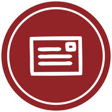 Zarf mektup dairesel simgesi