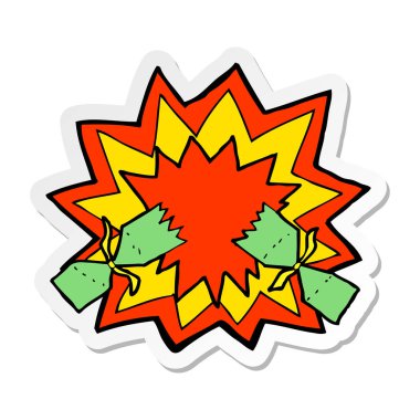 bir karikatür Noel fişeği etiket