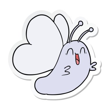 komik karikatür kelebek Sticker