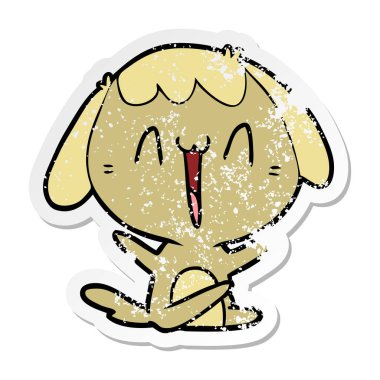 sevimli çizgi köpeklerin sıkıntılı etiket