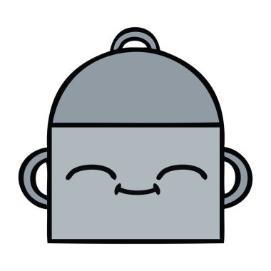 sevimli çizgi pot pişirme