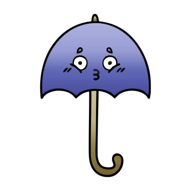 Degrade gölgeli karikatür şemsiye