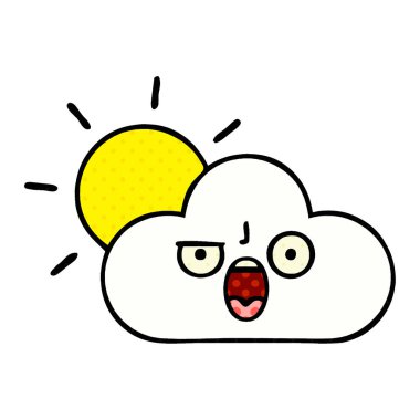 çizgi roman tarzı çizgi film güneş ve bulut