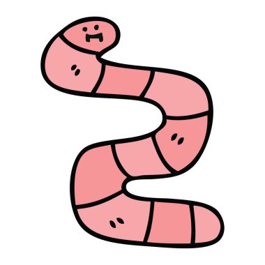 ilginç karikatür solucan el çekilmiş