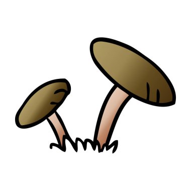 elle çizilmiş degrade çizgi film doodle bazı mantar