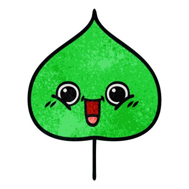 Retro grunge doku çizgi film ekspresiyon yaprak