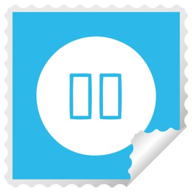 etiket karikatür Duraklat düğmesinin peeling Meydanı