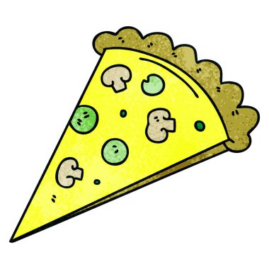 ilginç el çekilmiş çizgi film dilim pizza