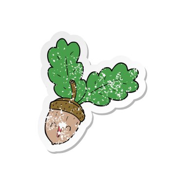 bir çizgi film meşe palamudu sıkıntılı etiket