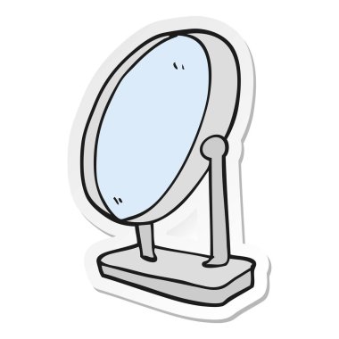 bir çizgi film ayna Sticker