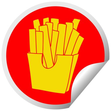 dairesel peeling etiket ilginç karikatür patates kızartması