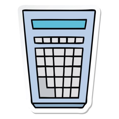 etiket ilginç el çizilmiş karikatür hesap makinesi