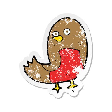 bir çizgi film Robin Retro sıkıntılı etiket