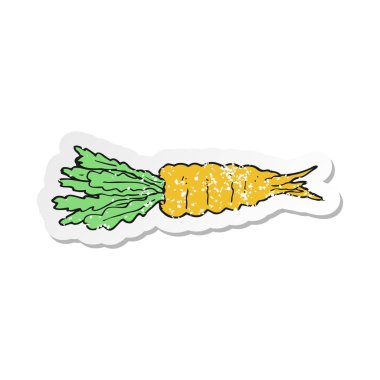 bir çizgi film havuç Retro sıkıntılı etiket