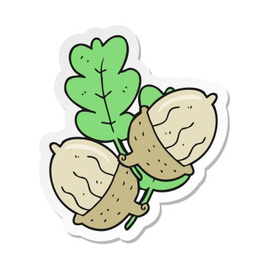 bir çizgi film meşe palamutları etiket