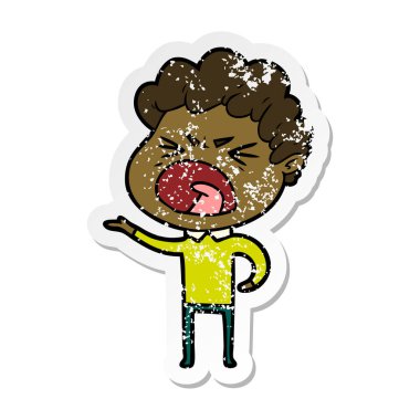 bir çizgi film öfkeli adam sıkıntılı etiket