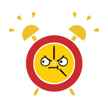 düz renk retro karikatür bir çalar saat