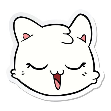 etiket bir karikatür kedi yüz