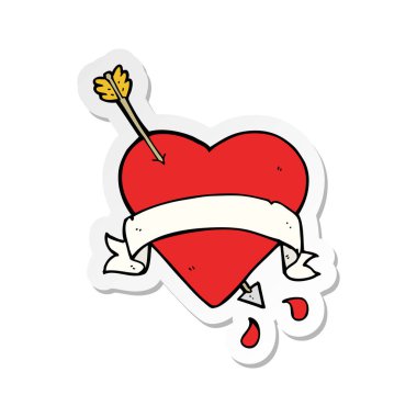 etiket bir karikatür kalp dövme