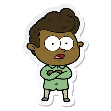 adam dik bir çizgi film etiketi