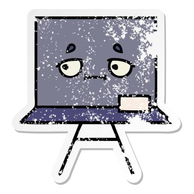 sevimli çizgi yazı tahtası sıkıntılı etiket